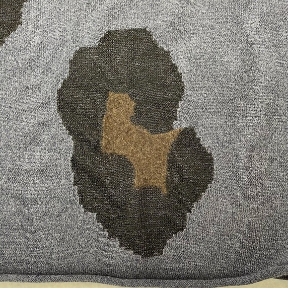 Paperwhite Sweater Womens XL Blue Black Brown Animal Print Wool‎ Angora Rayon - Picture 4 of 10